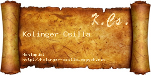 Kolinger Csilla névjegykártya